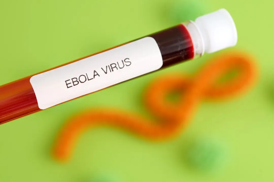 Tubo de teste de amostra de sangue do vírus ebola