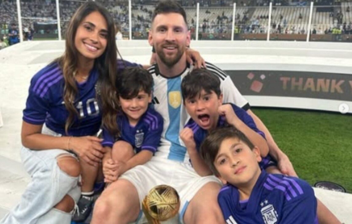 Antonela, Thiago, Mateo, Ciro e Messi - Instagram/antonelaroccuzzo