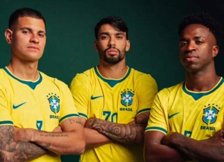 Bruno Guimarães, Lucas Paquetá e Vini Jr. - X.com/ Brasil