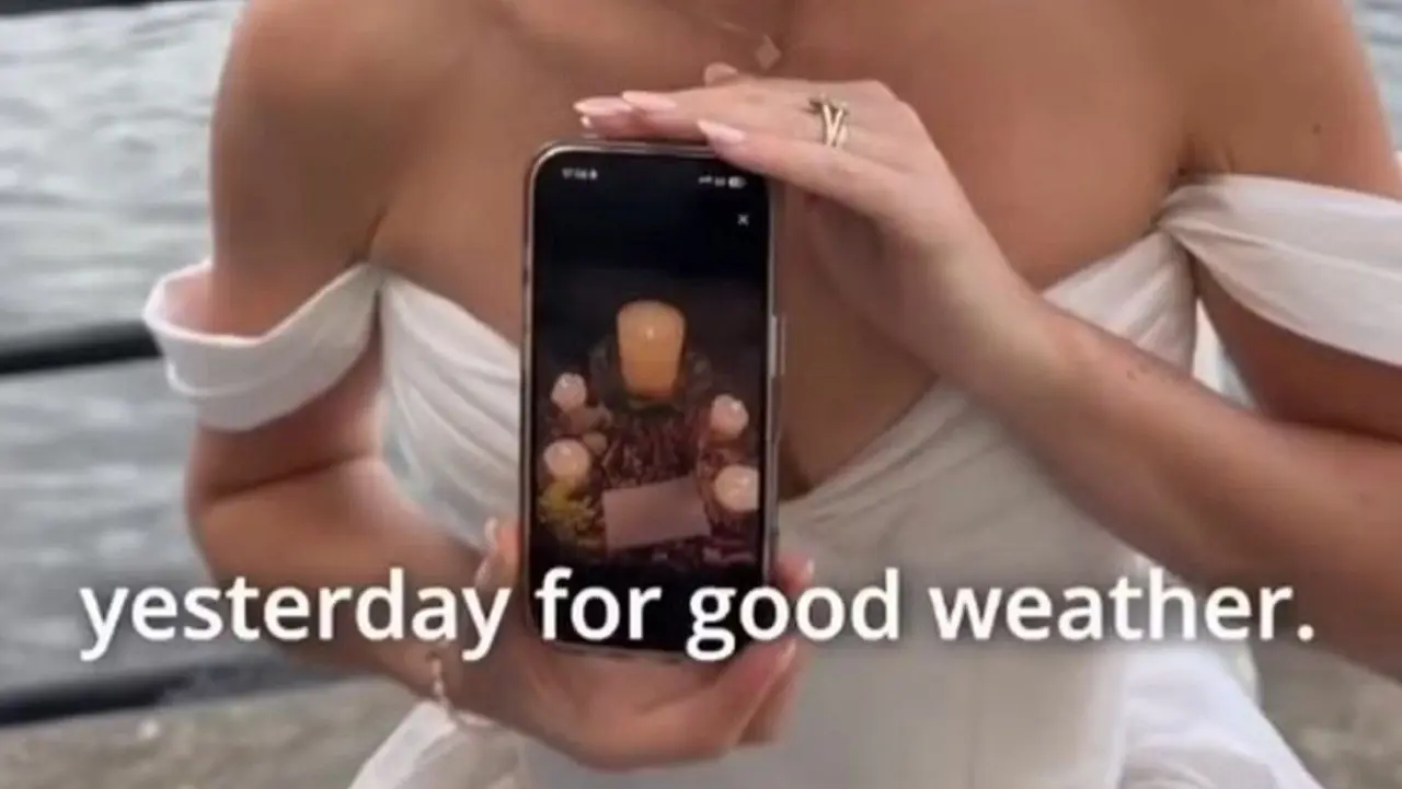 Elo&iuml;se Tonkin montre le &laquo; sortil&egrave;ge &raquo; qui &laquo; garantissait &raquo; le beau temps le jour de son mariage &ndash; Reproduction/Instagram
