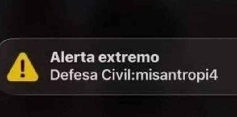 falso alerta da Defesa Civil