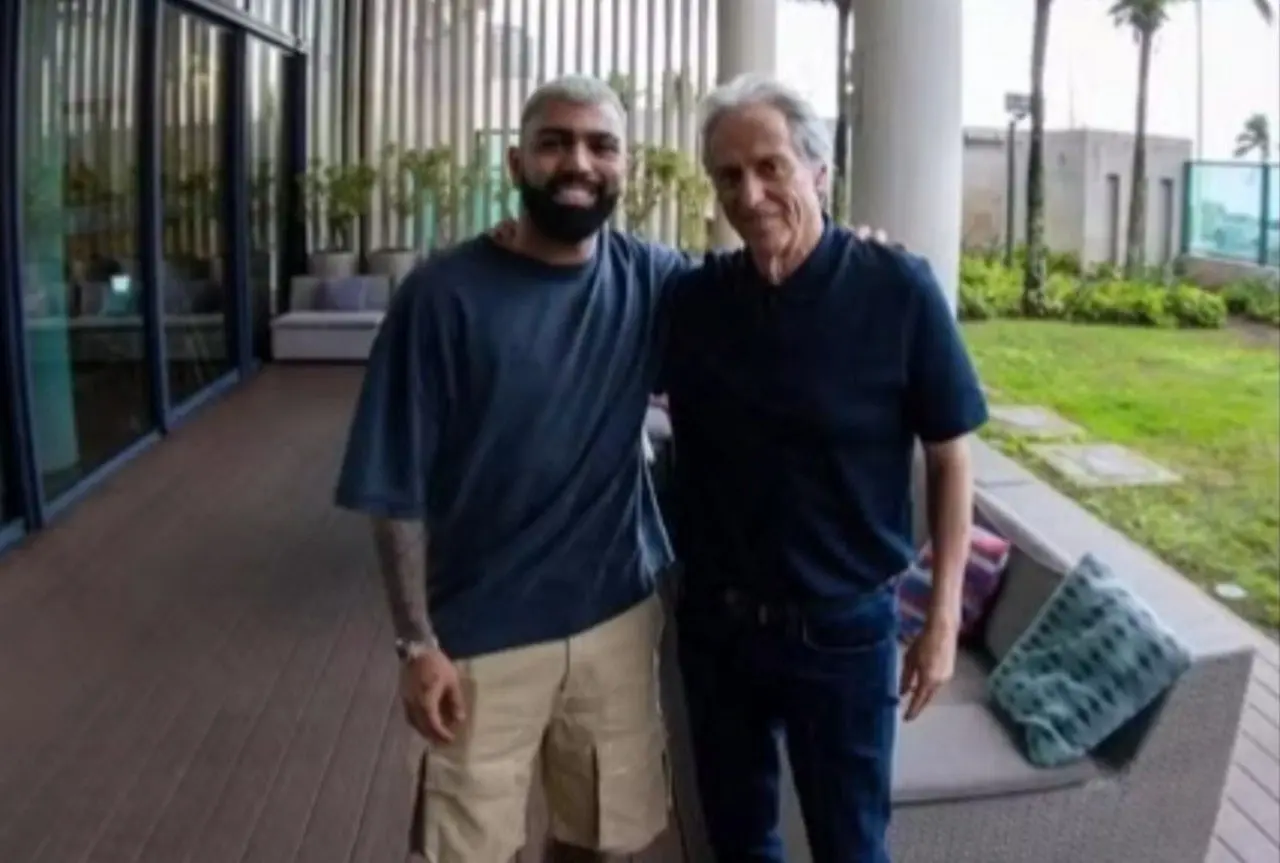 Gabigol e Jorge Jesus - Reprodução