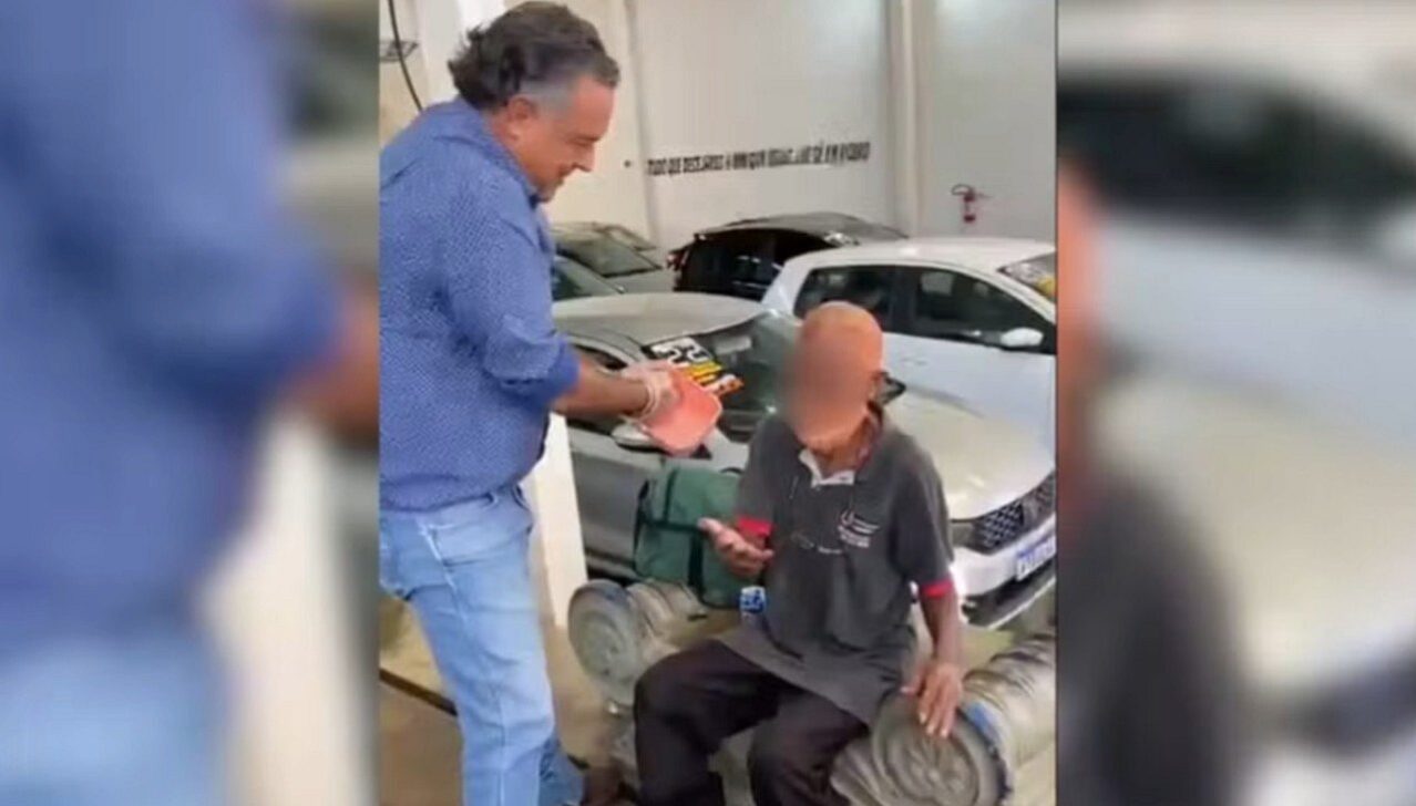 Idoso de rua cabelo raspado - @RioPretoRegiao/Divulgação