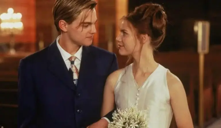Leonardo DiCaprio e Claire Danes em Romeu + Julieta- Reprodução