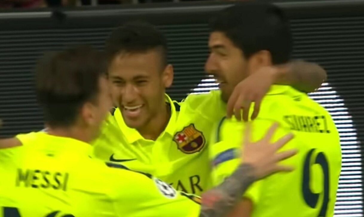 Messi Suarez e Neymar MSN