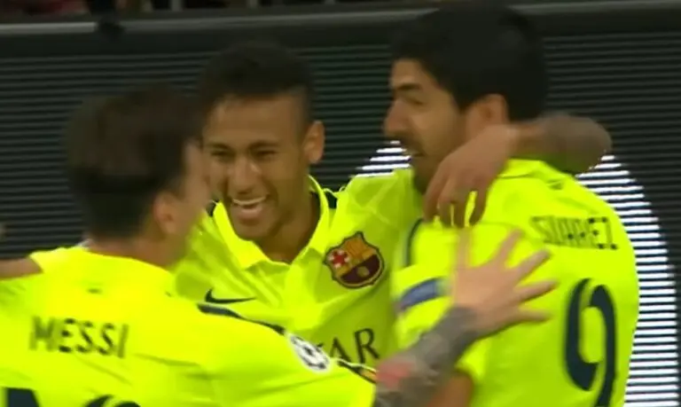 Messi Suarez e Neymar MSN