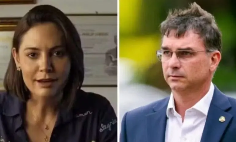 Michelle e Flávio Bolsonaro — Reprodução