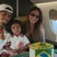 Raphinha , esposa e filho