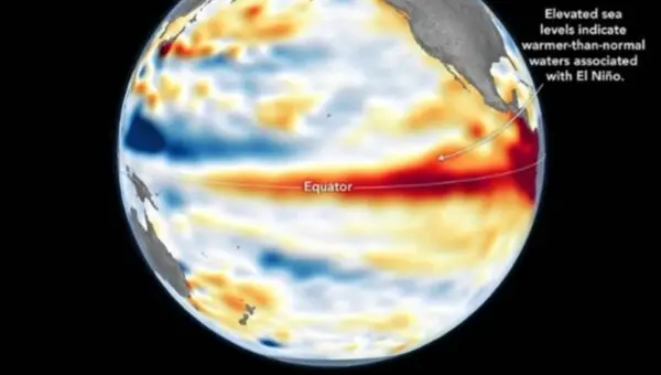 Registros de El Niño pela Nasa - Reprodução/NASA