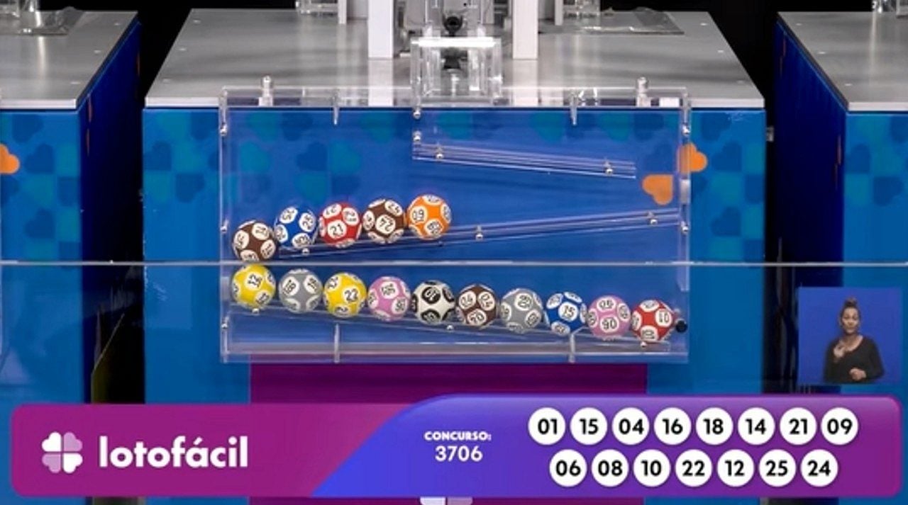 Resultado Lotofácil 3706