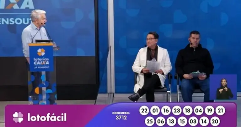 Resultado Lotofacil 3712