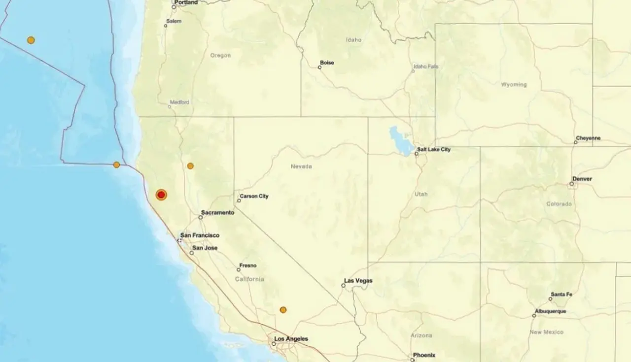 Terremoto de 5,6 graus no norte da Califórnia - Reprodução/USGS