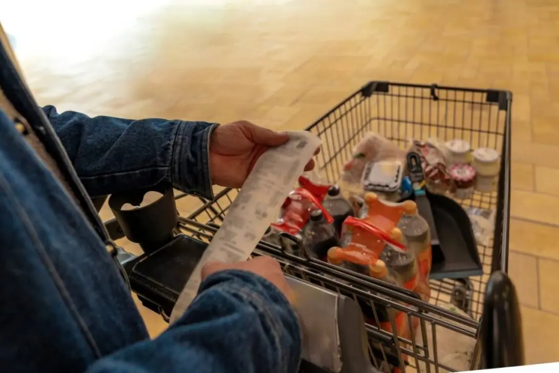 Carrinho, supermercado, lista das compras