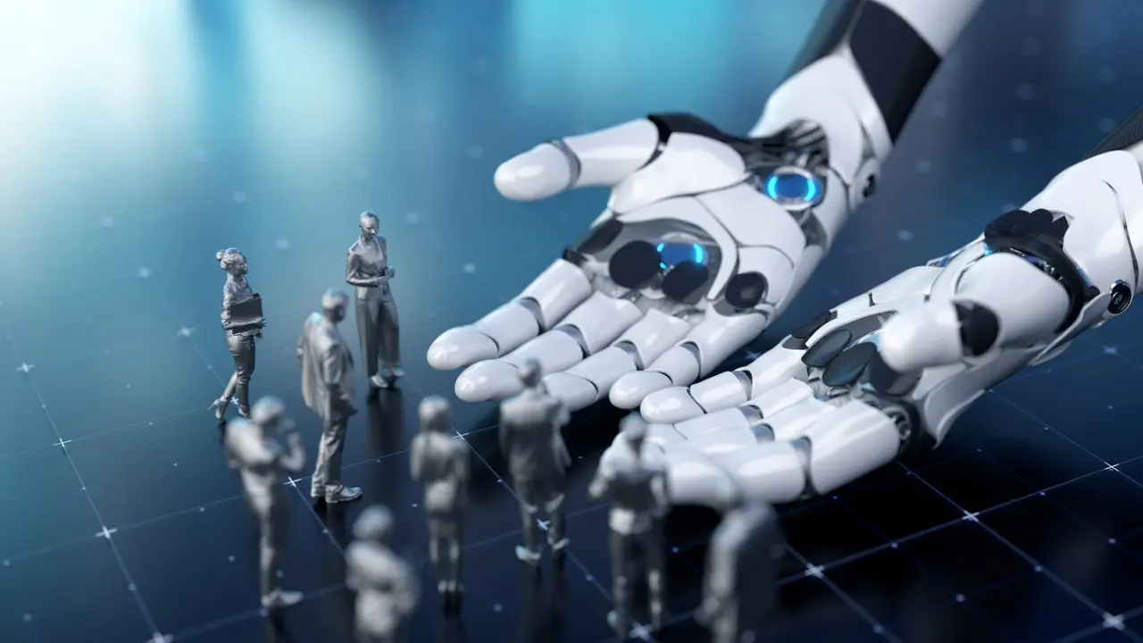 Conceito de uma solução de inteligência artificial no trabalho