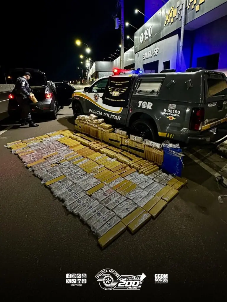 Polícia Rodoviária apreende 349 quilos de entorpecentes e prende motorista em Guarantã