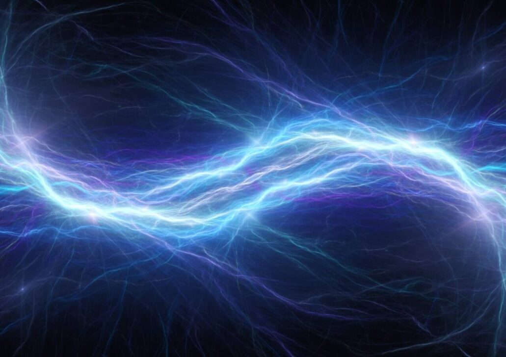 Eletrecidade, plasma abstrato e fundo de energia