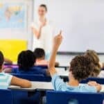 Professor, alunos, educação, sala de aula, escola
