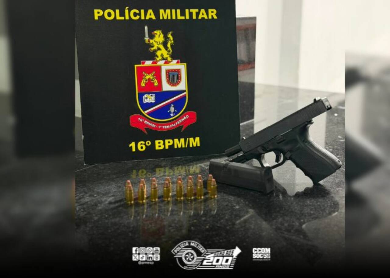 Patrulhamento preventivo na zona oeste de São Paulo resulta na prisão de homem com pistola Glock G19 municiada