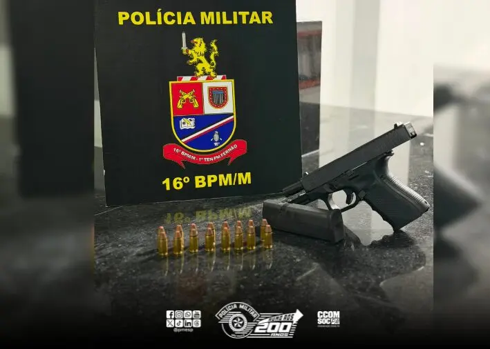 Patrulhamento preventivo na zona oeste de São Paulo resulta na prisão de homem com pistola Glock G19 municiada