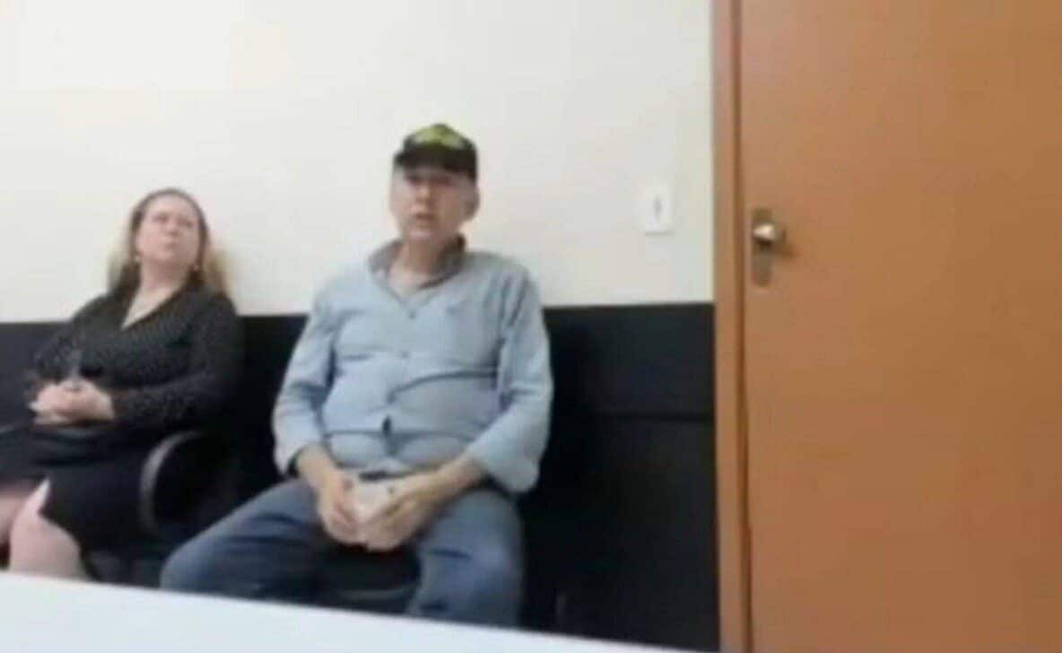 Alcides Bernal durante depoimento na delegacia - Reprodução/Vídeo