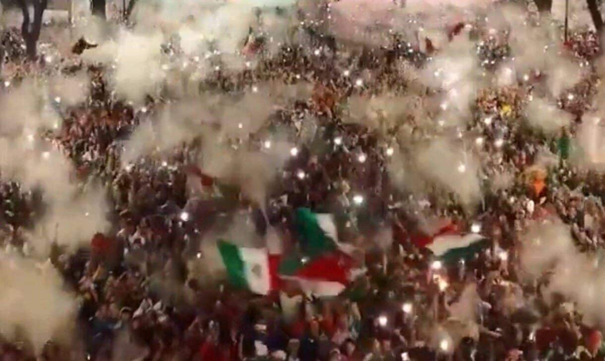 Comemoração da classificação do México para oitavas da Copa - Reprodução/X