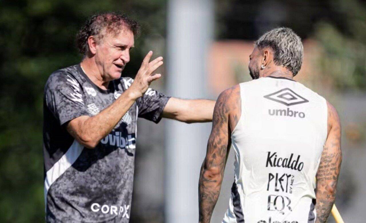Cuca e Gabigol - Raul Baretta/Santos FC