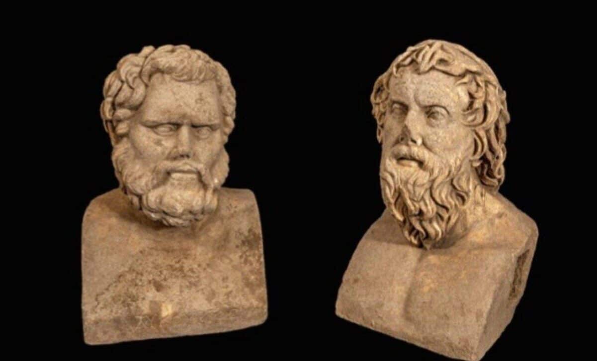 Duas estátuas romanas de mármore com 1.700 anos - Reprodução/Autoridade de Antiguidades de Israel