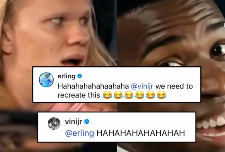 Haaland e ViniJr - Instagram Alfinetei