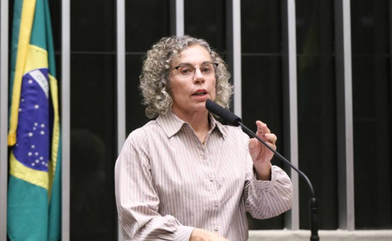 Deputada Ana Paula Lima fala ao microfone