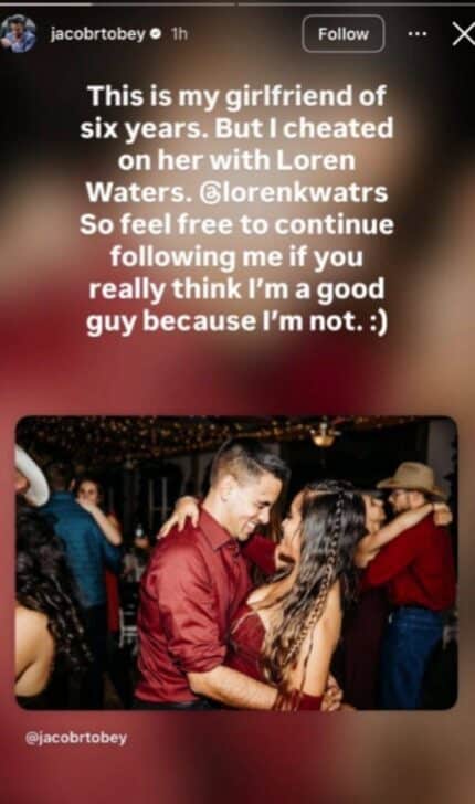 Jacob Tobey havde angiveligt en aff&aelig;re med Loren Waters, s&oslash;ster til Spurs-spilleren Lindy Waters III - Reproduktion/Instagram