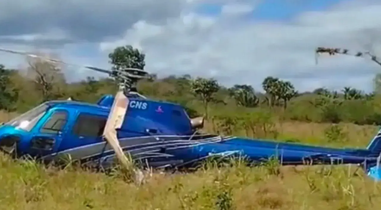 pouso forçado de helicóptero no Piauí