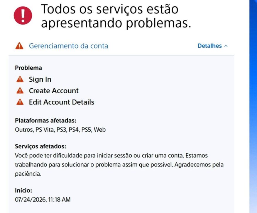 PSN Fora do AR! Divulgação