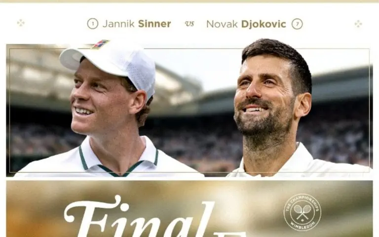 Sinner vs Novak Djokovic - X.com/ Wimbledon