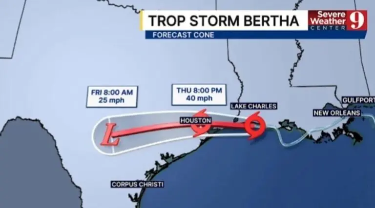 tempestade tropical Bertha - reprodução