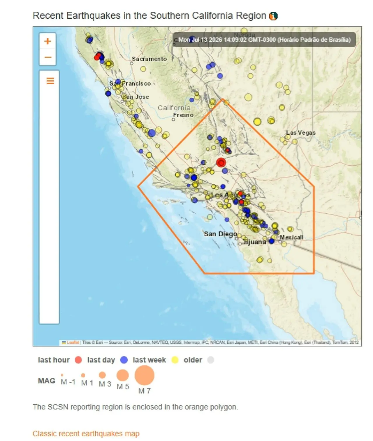 Tremblement de terre en Californie – Divulgation