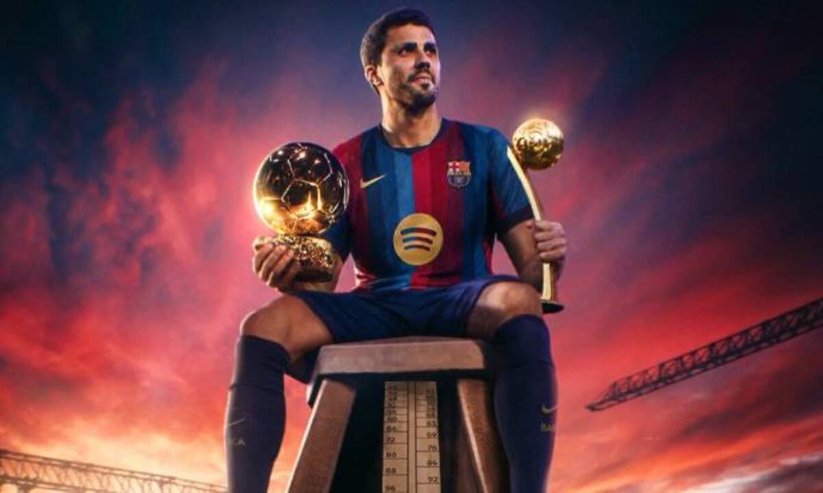 Rodri com a camisa do Barcelona