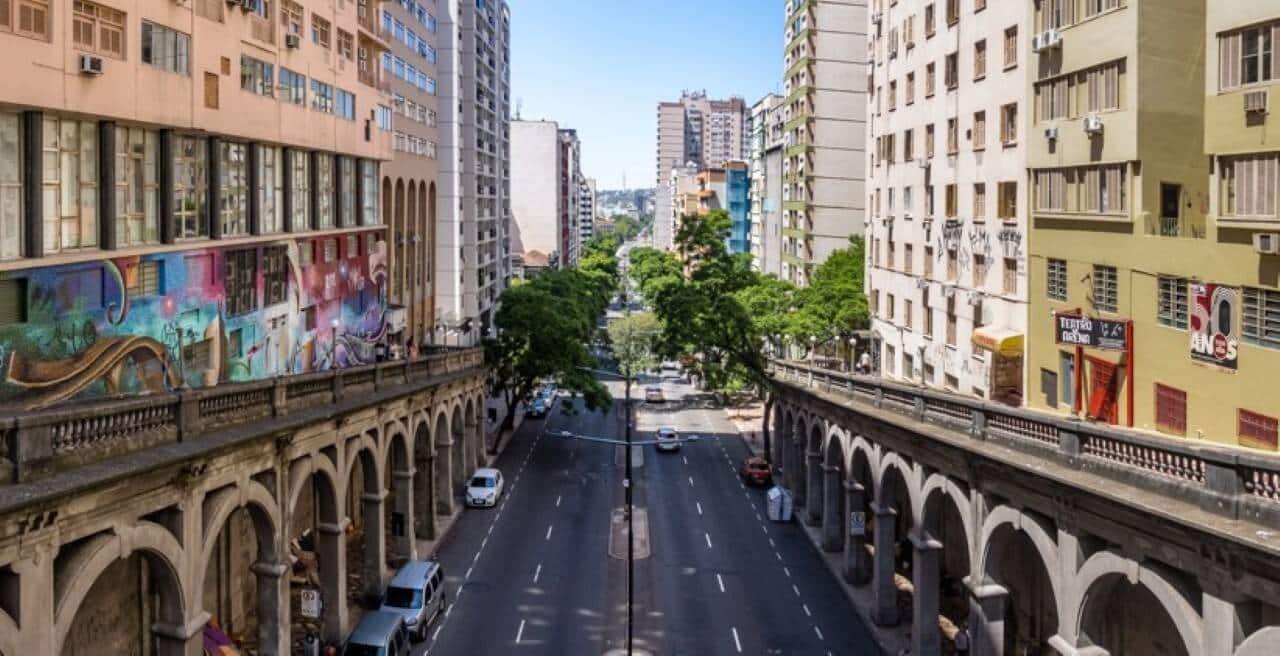 Viaduto Otávio Rocha em Porto Alegre