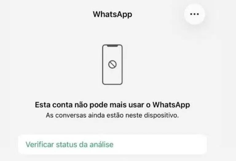 Conta bloqueada WhatsApp - Arquivo Pessoal