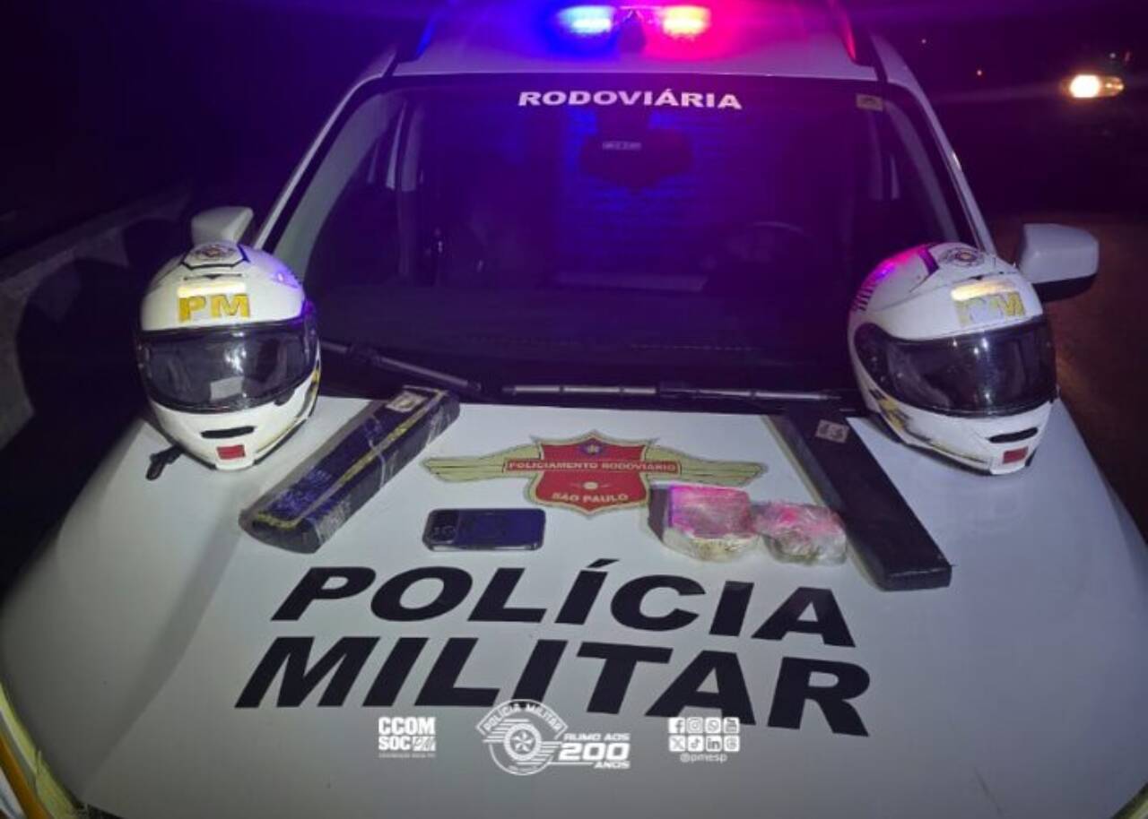 Motociclista é detido com quase 2,4 quilos de drogas após perseguição no Rodoanel Mário Covas