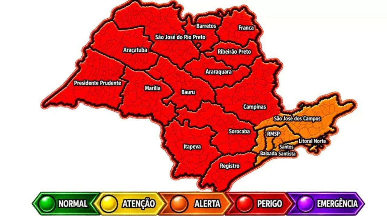 Defesa Civil alerta para onda de calor e risco elevado de incêndios no estado de São Paulo - Imagem: Divulgação/Defesa Civil
