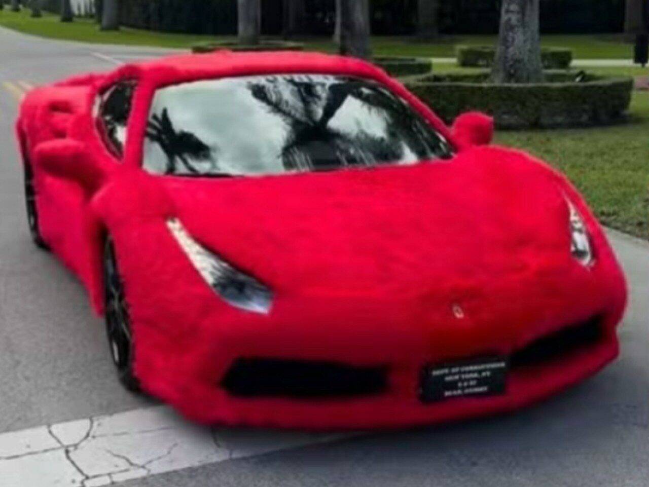 Ferrari with plush exterior surprises on the streets of Los Angeles