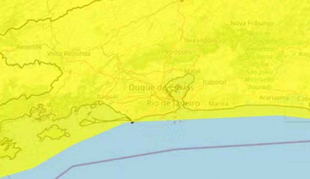 Inmet emite alerta de tempestade para cidades do Sul do Rio e Costa Verde — Foto: Divulgação/Inmet
