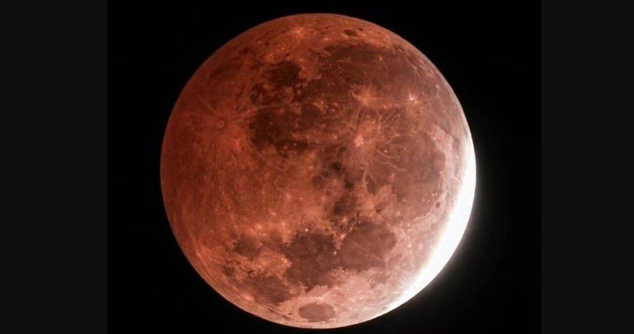 "Lua de Sangue" vista no interior de Pernambuco — Foto: Associação Astronômica de Arcoverde