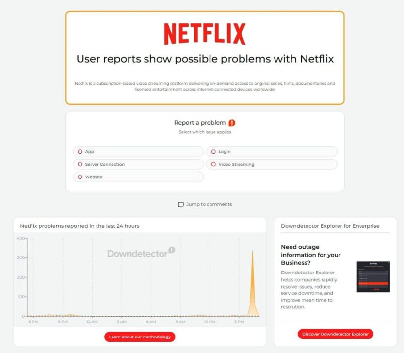 Netflix fora do ar - Internet