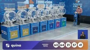 Resultado Quina 7093 com jackpot de R$ 6,5 milhões nas Loterias Caixa de domingo – 63 – 64 – 21 – 57 – 41