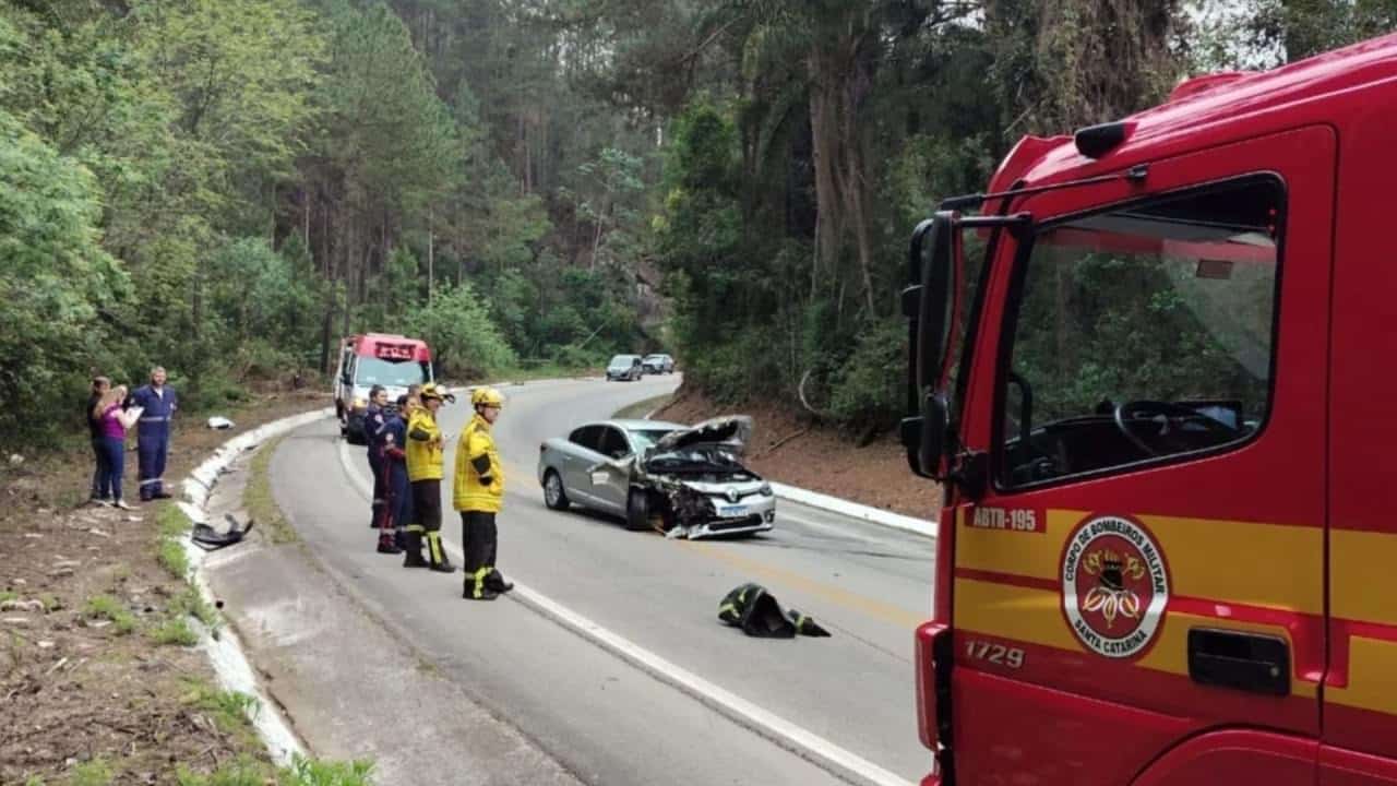 Acidente em Águas Mornas - Divulgação/CBMSC