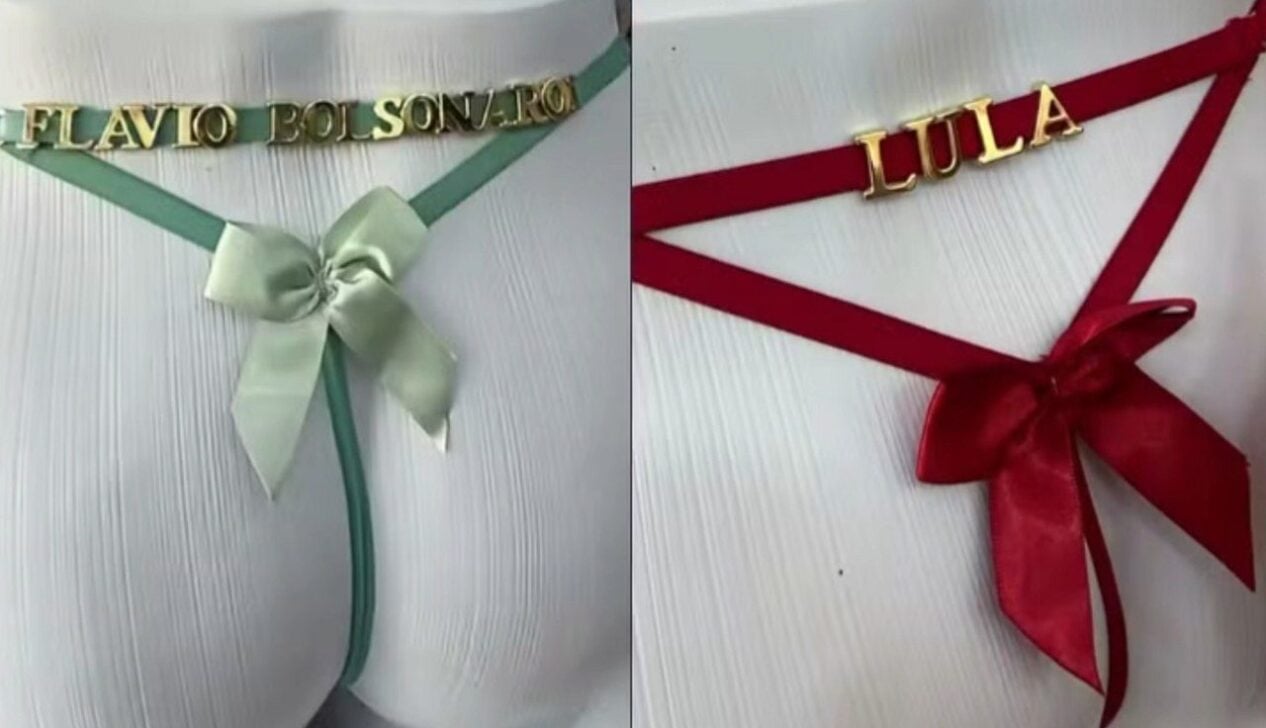 Calcinhas com nomes de Flávio Bolsonaro e Lula chamam atenção em sex shop de Pinheiro (MA) - Reprodução/ Instagram