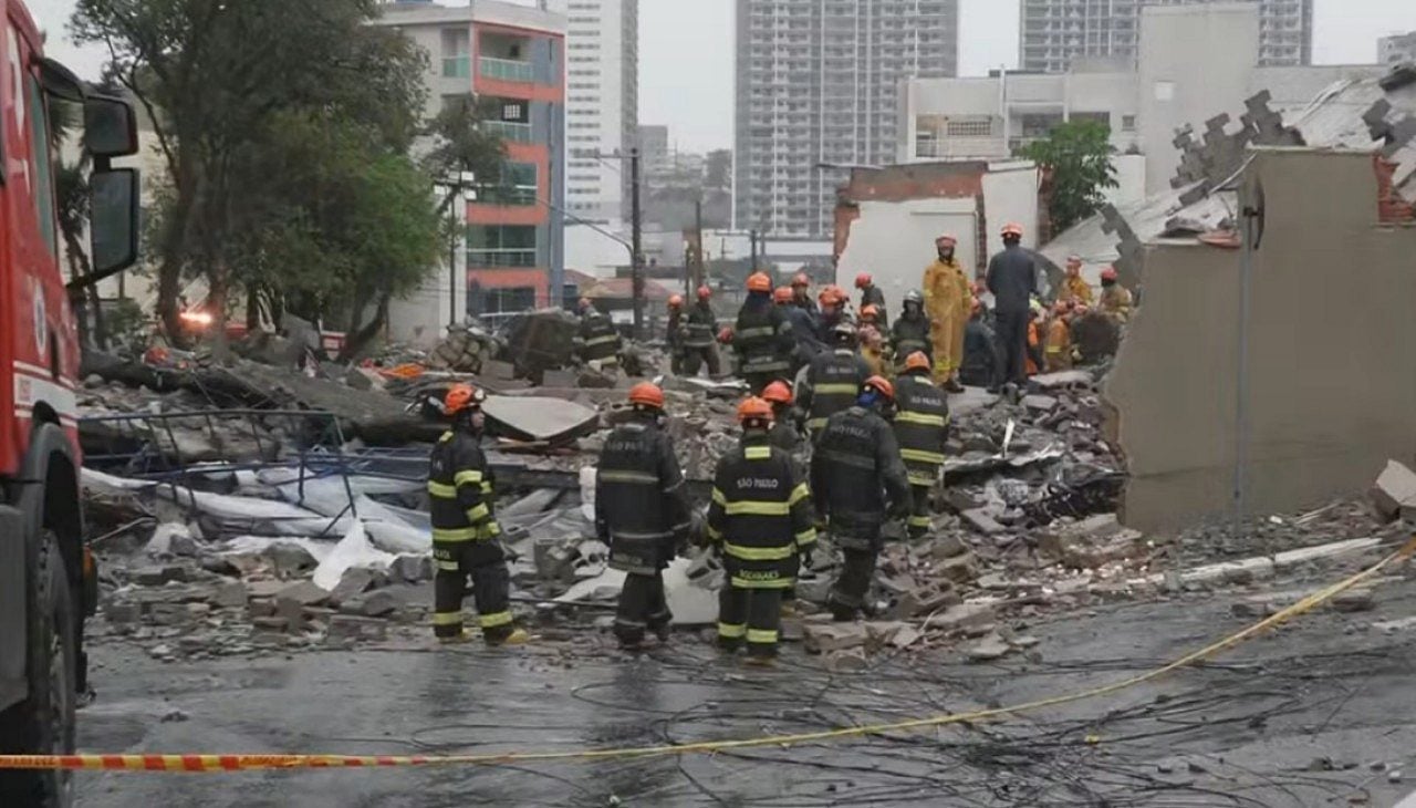 construção desabar na Penha, Zona Leste de SP — TV Globo