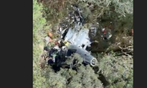 destroços do helicóptero Rick - Divulgação Corpo de Bombeiros