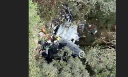 destroços do helicóptero Rick - Divulgação Corpo de Bombeiros